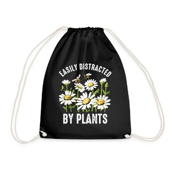 Easiliy Distracted By Marguerites - Drawstring Bag - black - Front
