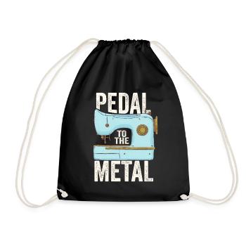 Pedal To The Metal Sewing Machine - Drawstring Bag - black - Front