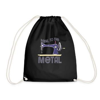 Pedal To The Metal Sewing Machine - Drawstring Bag - black - Front