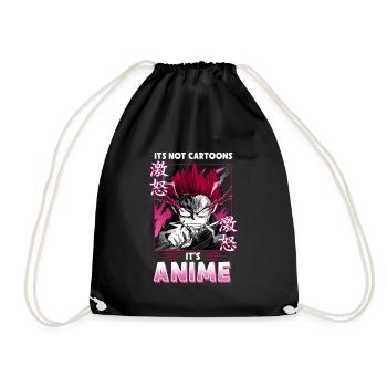 ANIME BOYS ITSNOTCARTOONSITSANIME - Drawstring Bag - black - Front