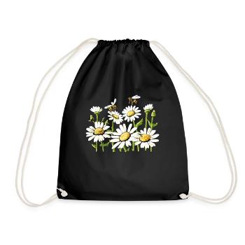 Marguerites Daisy Summer Daisies Flower Garden - Drawstring Bag - black - Front
