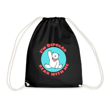 Je suis un ours bipolaire avec moi | Jeu de mots mignon avec l’ours polaire - Sac de sport léger - noir - Devant
