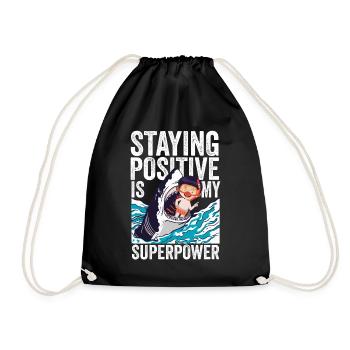 Rester positif est mon superpouvoir - Sac de sport léger - noir - Devant
