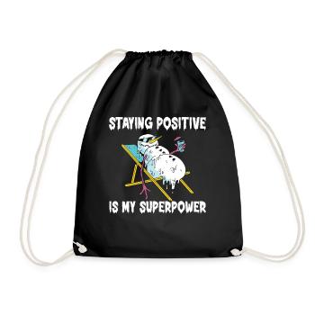 Rester positif est mon superpouvoir - Sac de sport léger - noir - Devant