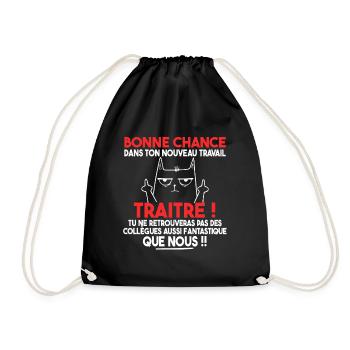 Départ Collègue Collègues Cadeau Traître Chat - Sac de sport léger - noir - Devant