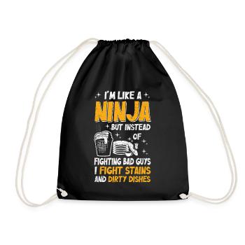 Wie eine Ninja-Hausfrau - Turnbeutel - Schwarz - Vorne