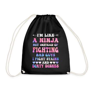 Comme une femme au foyer ninja - Sac de sport léger - noir - Devant