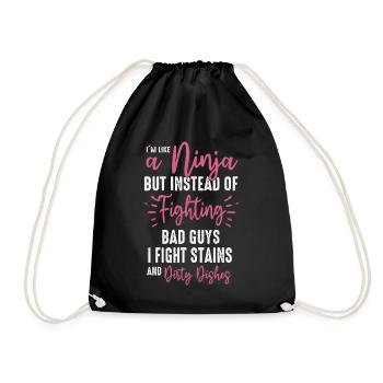 Comme une femme au foyer ninja - Sac de sport léger - noir - Devant
