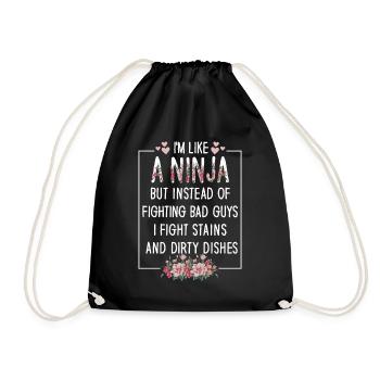 Comme une femme au foyer ninja - Sac de sport léger - noir - Devant