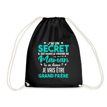 J'ai Un Secret | Je Vais être Grand-frère - Sac de sport léger - noir - Devant