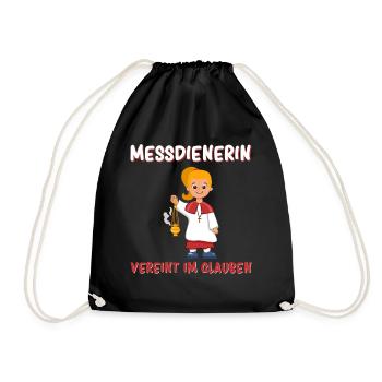 Messdiener Im Glauben Vereint - Turnbeutel - Schwarz - Vorne