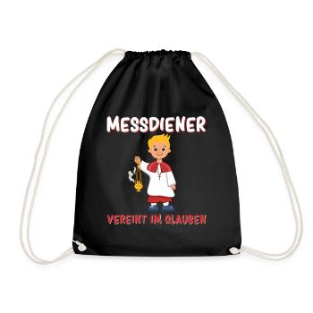 Messdiener Vereint im Glauben - Turnbeutel - Schwarz - Vorne