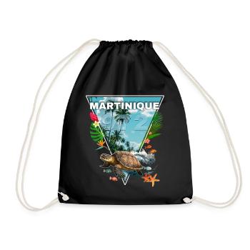 Martinique 972 Fleurs Tropicales Tortue Cadeau - Sac de sport léger - noir - Devant