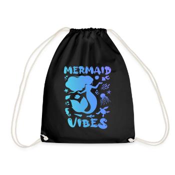 Mermaid - Sirène - Mermaid Vibes - Drawstring Bag - black - Front