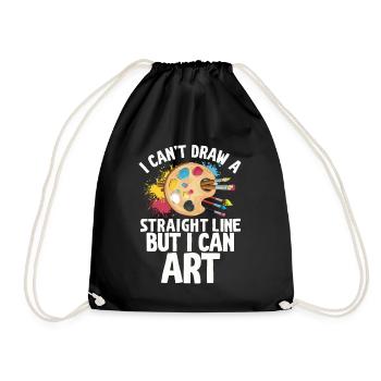 Je ne peux pas tracer une ligne droite mais je peux Art - Sac de sport léger - noir - Devant