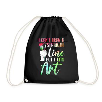 Je ne peux pas tracer une ligne droite mais je peux Art - Sac de sport léger - noir - Devant