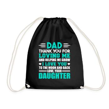 Dad Thank You For Loving me, Dad and Daughter Gift - Sac de sport léger - noir - Devant