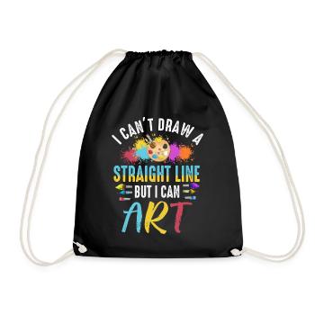 Je ne peux pas tracer une ligne droite mais je peux Art - Sac de sport léger - noir - Devant
