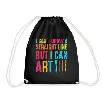 Je ne peux pas tracer une ligne droite mais je peux Art - Sac de sport léger - noir - Devant