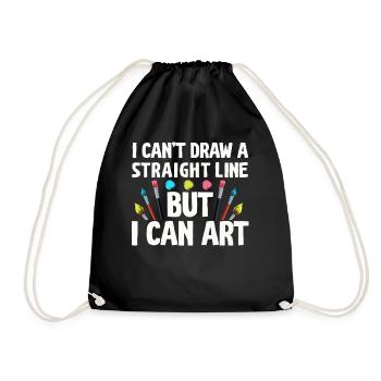 Je ne peux pas tracer une ligne droite mais je peux Art - Sac de sport léger - noir - Devant