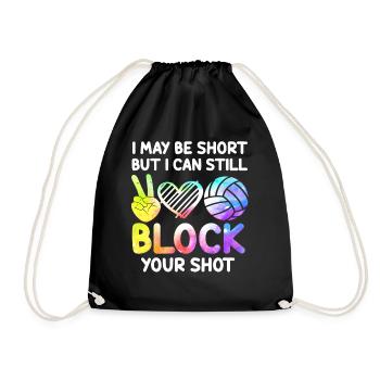 I Can Block Your Shot Beach Volleyball - Drawstring Bag - black - Front