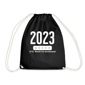 Year 2023 - poor rating - would not recommend - Drawstring Bag - black - Front