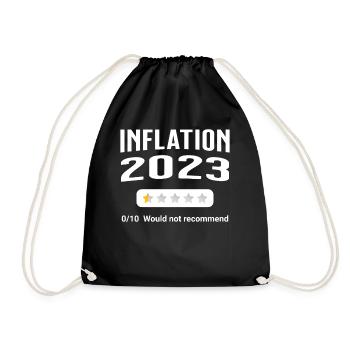 Inflation 2023 - poor rating - Drawstring Bag - black - Front
