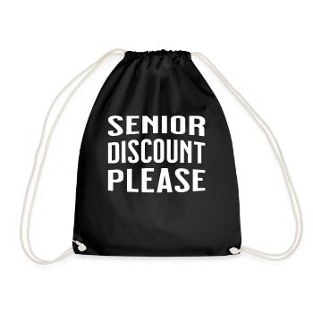 Senior discount please - Rentner Rabatt - Turnbeutel - Schwarz - Vorne