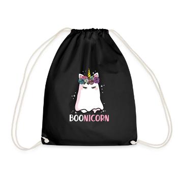 Halloween Boonicorn Unicorn Ghost Girls Gift - Drawstring Bag - black - Front