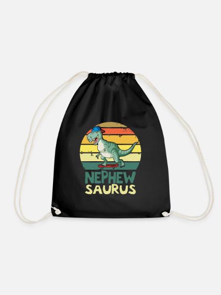 Neffe T Rex Dinosaurier Neffe Saurus Familie - Turnbeutel - Schwarz
