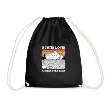 Huntin Fishin Lovin Everyday I Fishing - Turnbeutel - Schwarz - Vorne