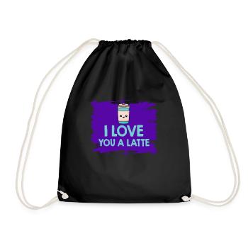 Ich liebe dich Eine Latte Pärchen Romanze - Turnbeutel - Schwarz - Vorne
