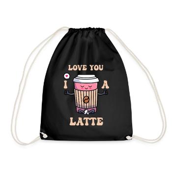 Ich liebe dich Eine Latte Pärchen Romanze - Turnbeutel - Schwarz - Vorne