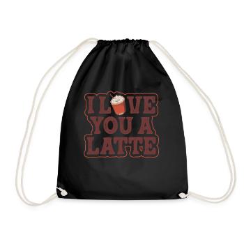 Ich liebe dich Eine Latte Pärchen Romanze - Turnbeutel - Schwarz - Vorne
