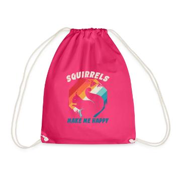 Retro Vintage Eichhörnchen für Eichhörnchenliebhaber - Turnbeutel - Fuchsia - Vorne