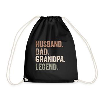 Husband Dad Grandpa Legend | Father's Day Gift - Sac de sport léger - noir - Devant
