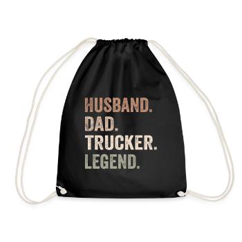 Husband Dad Trucker Legend - Drawstring Bag - black - Front