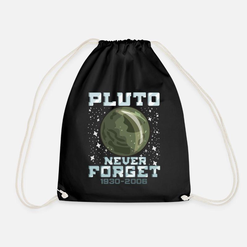 Pluto Never Forget Funny Space Planet Gift - Turnbeutel - Schwarz