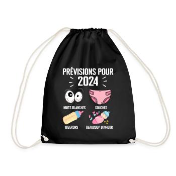 Prévisions pour 2024 Humour Futur Papa pour 2024 - Sac de sport léger - noir - Devant