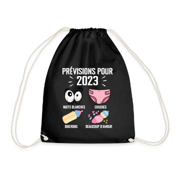 Prévisions pour 2023 Humour Futur Papa pour 2023 - Sac de sport léger - noir - Devant