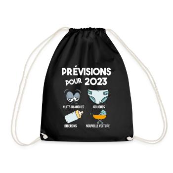 Prévisions pour 2023 Humour Futur Papa pour 2023 - Sac de sport léger - noir - Devant