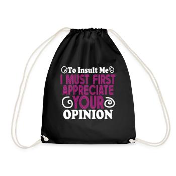 Pour m’insulter, je dois d’abord valoriser votre opinion - Sac de sport léger - noir - Devant