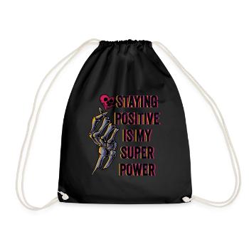 Rester positif est mon superpouvoir - Sac de sport léger - noir - Devant