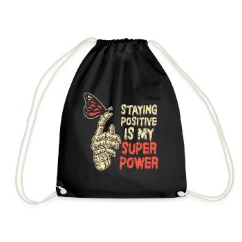 Rester positif est mon superpouvoir - Sac de sport léger - noir - Devant