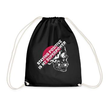 Rester positif est mon superpouvoir - Sac de sport léger - noir - Devant