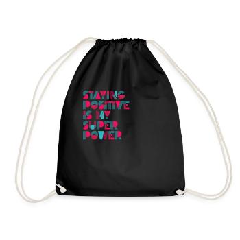 Rester positif est mon superpouvoir - Sac de sport léger - noir - Devant