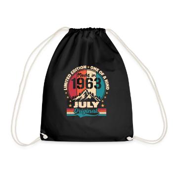 1963 Anniversaire Millésime Fabriqué Juillet 1963 - Sac de sport léger - noir - Devant
