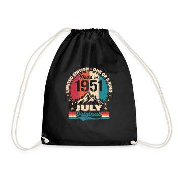 1951 Jubiläumsjahrgang Baujahr Juli 1951 - Turnbeutel - Schwarz - Vorne