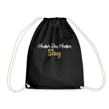 Another Day Another Slay Motivational - Drawstring Bag - black - Front