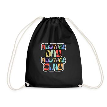 Another Day Another Slay Motivational - Drawstring Bag - black - Front